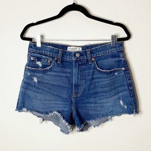 Abercrombie Mom Short Curve Love Distessed Denim Shorts